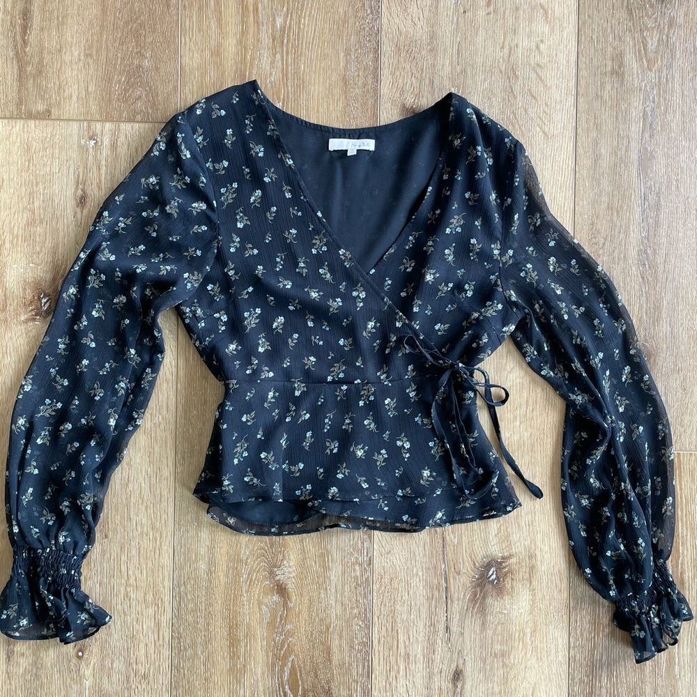 long sleeve wrap top